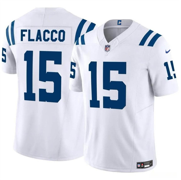 Youth Indianapolis Colts #15 Joe Flacco White 2024 F.U.S.E. Vapor Untouchable Limited Football Stitched Jersey