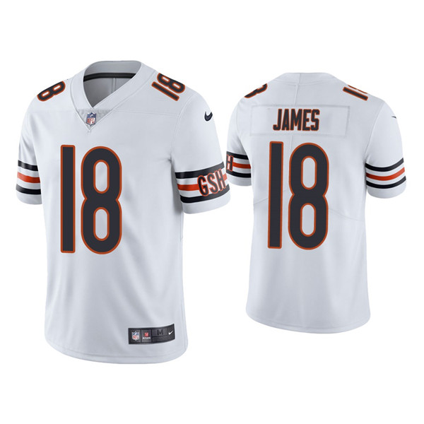 Men's Chicago Bears #18 Jesse James White Vapor untouchable Limited Stitched Jersey