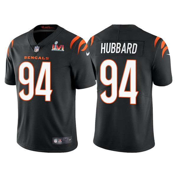 Men's Cincinnati Bengals #94 Sam Hubbard 2022 Black Super Bowl LVI Vapor Limited Stitched Jersey