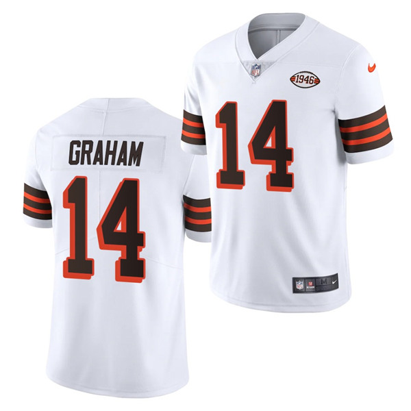 Men's Cleveland Browns #14 Otto Graham White 1946 Collection Vapor Stitched Football Jersey (Check description if you want Women or Youth size)