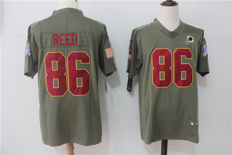 Men's Nike Washington Redskins #86 Jordan Reed Olive Salute To Service Limited Stitched NFL Jersey