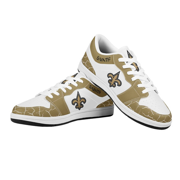 Men's New Orleans Saints AJ Low Top Leather Sneakers 001