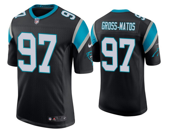 Men's Carolina Panthers #97 Yetur Gross-Matos Black 2020 Vapor Untouchable NFL Limited Stitched Jersey