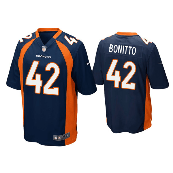 Men's Denver Broncos #42 Nik Bonitto Navy Game Stitched Jersey