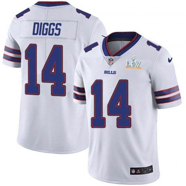 Men's Buffalo Bills #14 Stefon Diggs White 2021 Super Bowl LV Stitched NFL Jersey