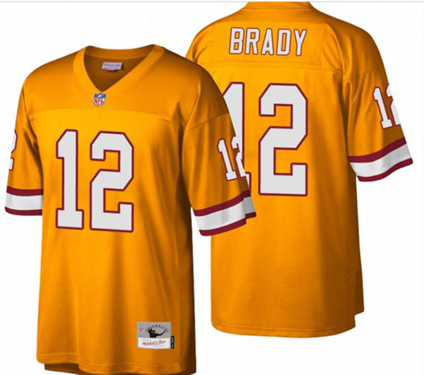 Men's Tampa Bay Buccaneers #12 Tom Brady Orange Stitched NFL Jersey