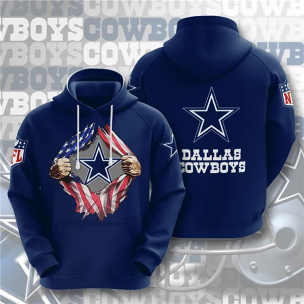 Men's Dallas Cowboys Blue 3D Trending T-Shirt NFL Hoodie