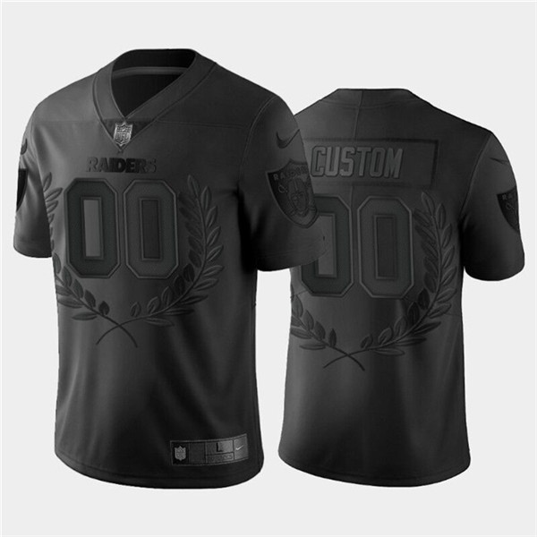 Men's Las Vegas Raiders Customized Black MVP Stitched Limited Jersey