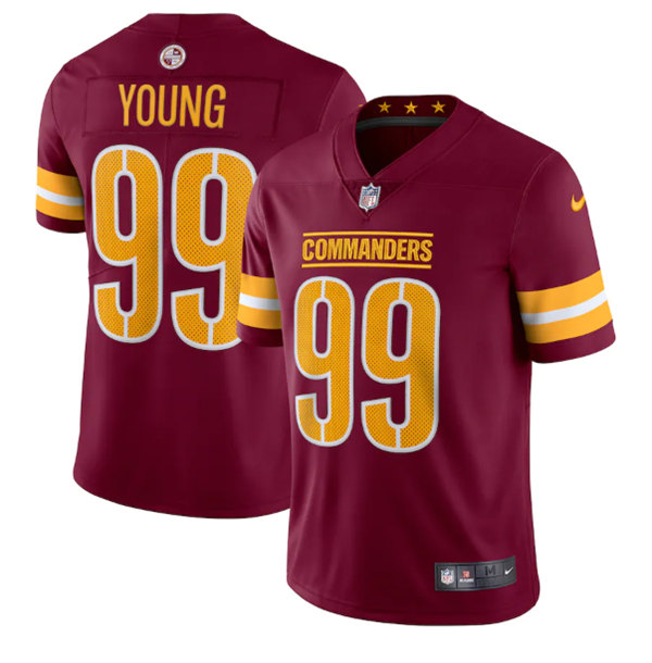 Men's Washington Commanders #99 Chase Young 2022 Burgundy Vapor Stitched Football Jersey