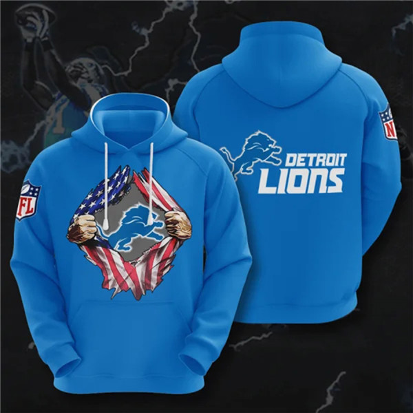Men's Detroit Lions Blue 3D Trending T-Shirt NFL Hoodie