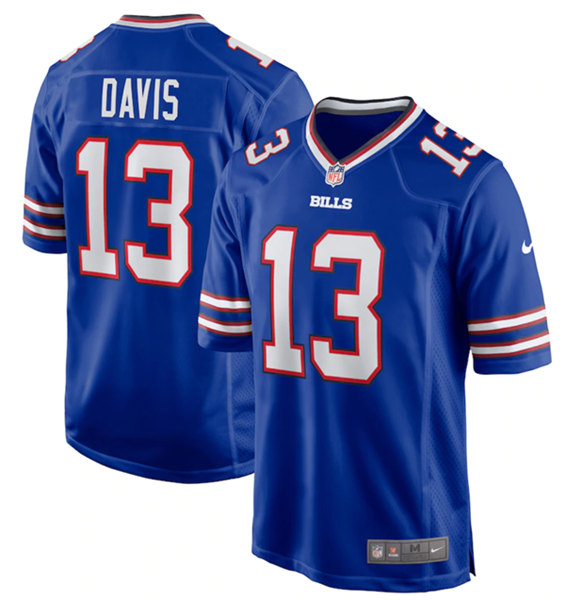 Men's Buffalo Bills #13 Gabe Davis Royal Stitched Game Jersey