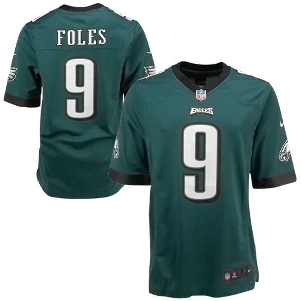 Men's Philadelphia Eagles #9 Nick Foles Midnight Green Game Stitched NFL Jersey