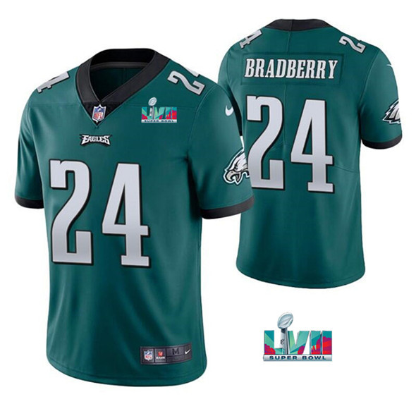 Men's Philadelphia Eagles #24 James Bradberry Green Super Bowl LVII Vapor Untouchable Limited Stitched Jersey