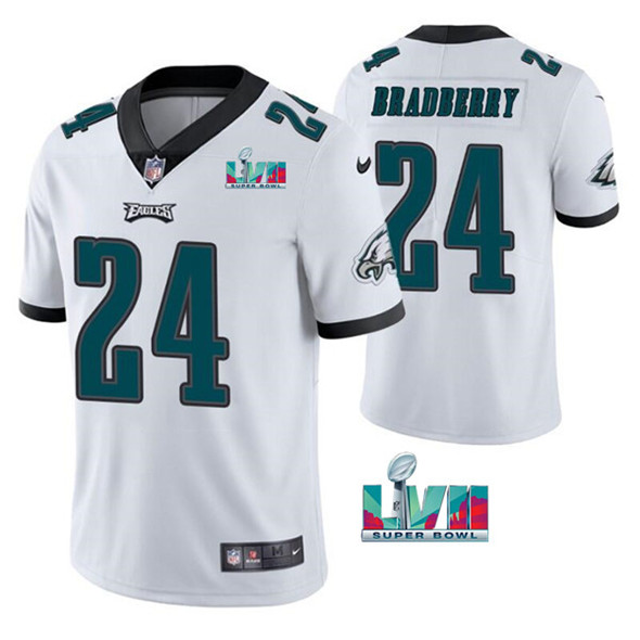 Men's Philadelphia Eagles #24 James Bradberry White Super Bowl LVII Vapor Untouchable Limited Stitched Jersey