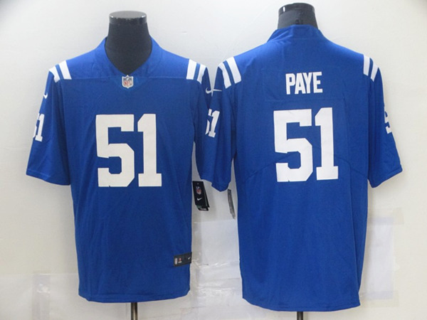 Men's Indianapolis Colts #51 Kwity Paye Blue 2021 Vapor Untouchable Limited Stitched NFL Jersey (Check description if you want Women or Youth size)