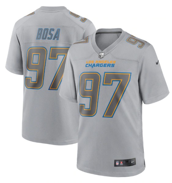 Men's Los Angeles Chargers #97 Joey Bosa Gray Atmosphere Fashion Stitched Game Jersey