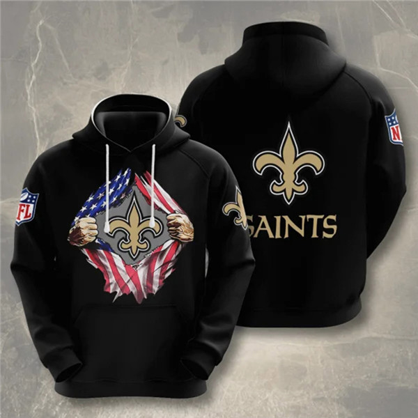 Men's New Orleans Saints Black 3D Trending T-Shirt NFL Hoodie