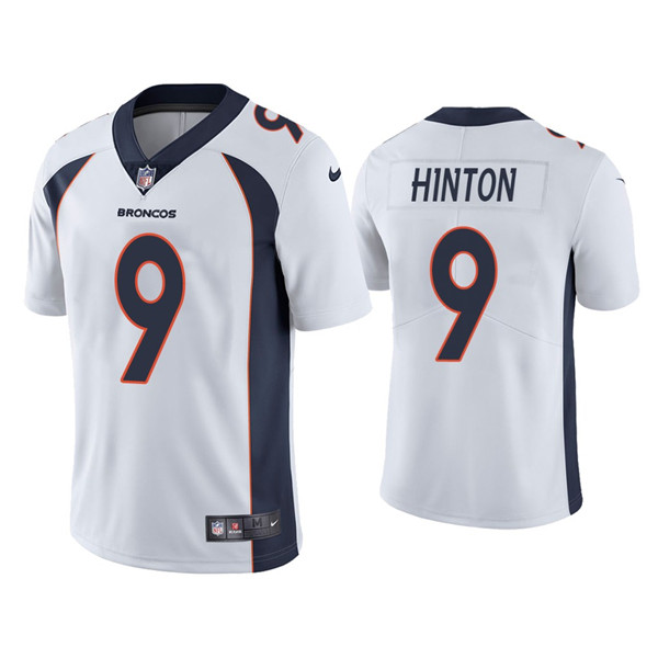 Men's Denver Broncos #9 Kendall Hinton White Vapor Untouchable Limited Stitched Jersey