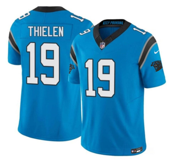 Men's Carolina Panthers #19 Adam Thielen Blue 2023 F.U.S.E. Vapor Untouchable Football Stitched Jersey