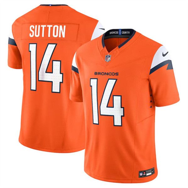 Men's Denver Broncos #14 Courtland Sutton Orange 2024 F.U.S.E. Vapor Limited Football Stitched Jersey