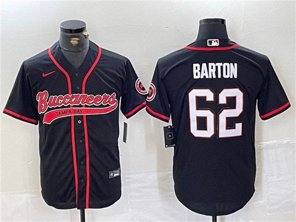 Men's Tampa Bay Buccaneers #62 Graham Barton Black Cool Base Baseball Stitched Jersey