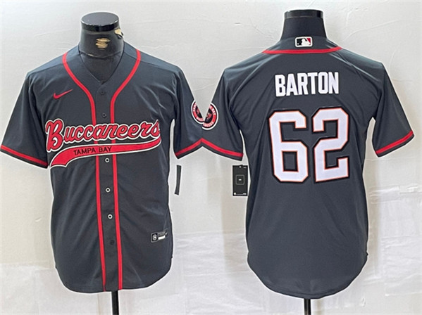 Men's Tampa Bay Buccaneers #62 Graham Barton Gray Cool Base Baseball Stitched Jersey