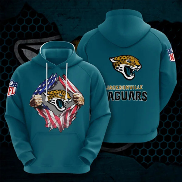 Men's Jacksonville Jaguars Teal 3D Trending T-Shirt NFL Hoodie
