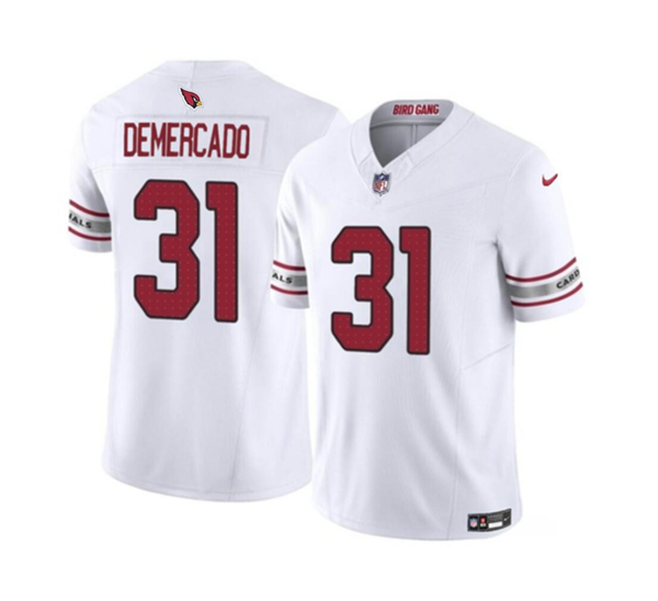 Men's Arizona Cardinals #31 Emari Demercado White 2023 F.U.S.E. Vapor Untouchable Limited Football Stitched Jersey