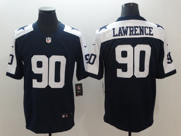 Men's Dallas Cowboys #90 Demarcus Lawrence Navy Blue Thanksgiving Vapor Untouchable Limited Stitched Football Jersey