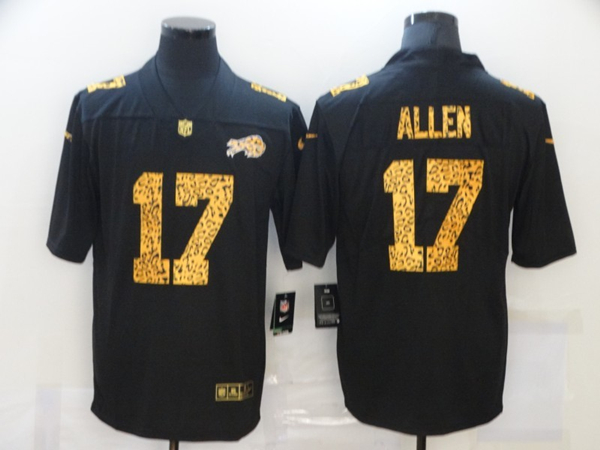 Men's Buffalo Bills #17 Josh Allen 2020 Black Leopard Print Fashion Limited Football Stitched Jersey