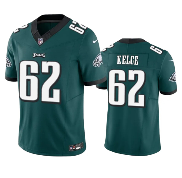 Men's Philadelphia Eagles #62 Jason Kelce Green 2023 F.U.S.E. Vapor Untouchable Limited Stitched Football Jersey