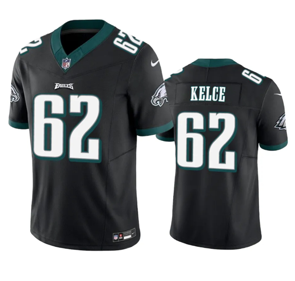 Men's Philadelphia Eagles #62 Jason Kelce Black 2023 F.U.S.E. Vapor Untouchable Limited Stitched Football Jersey