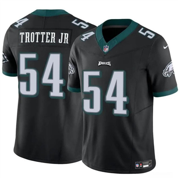 Men's Philadelphia Eagles #54 Jeremiah Trotter Jr Black 2024 Draft F.U.S.E. Vapor Untouchable Limited Football Stitched Jersey