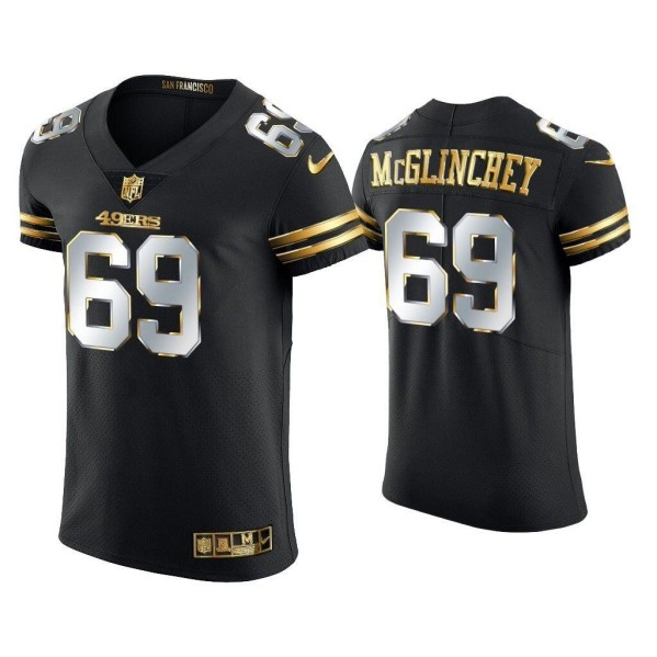 Men's San Francisco 49ers Customized Black Golden Edition Stitched Football Jersey