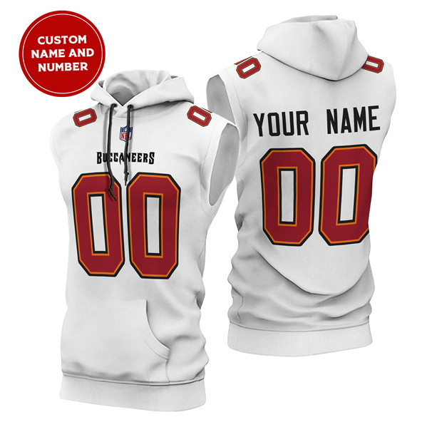 Men's Tampa Bay Buccaneers Customized White Limited Edition Sleeveless Hoodie