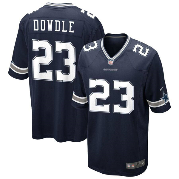 Men's Dallas Cowboys #23 Rico Dowdle Navy Stitched Football Game Jersey