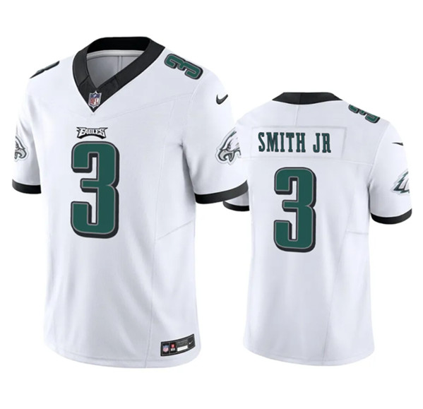 Men's Philadelphia Eagles #3 Nolan Smith JR White 2023 F.U.S.E. Vapor Untouchable Football Stitched Jersey