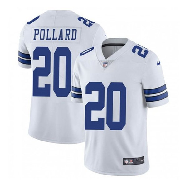 Men's Dallas Cowboys #20 Tony Pollard White Vapor Untouchable Limited Stitched Jersey