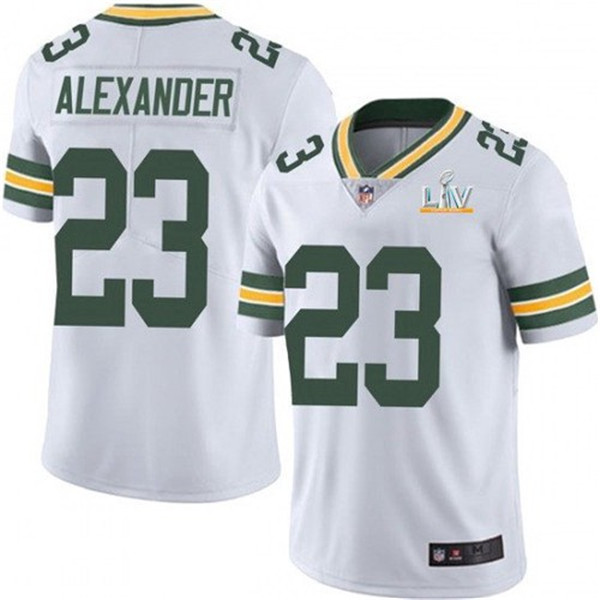 Men's Green Bay Packers #23 Jaire Alexander White 2021 Super Bowl LV Stitched NFL Jersey