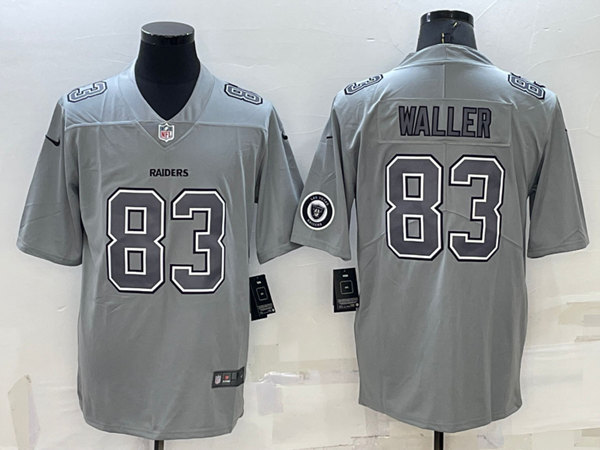 Men's Las Vegas Raiders #83 Darren Waller Gray With Patch Atmosphere Fashion Stitched Jersey