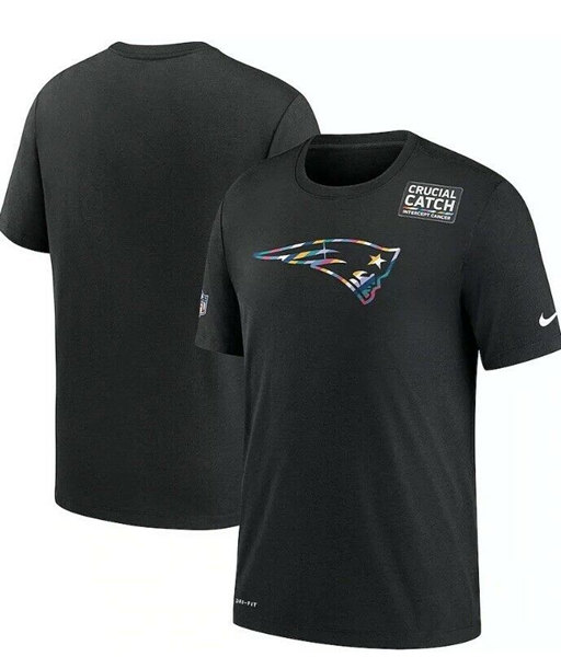 Men's New England Patriots Charcoal Crucial Catch Performance T-Shirt