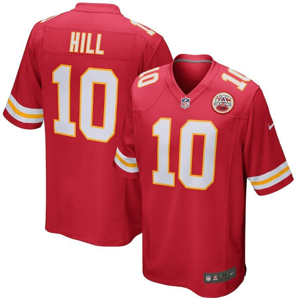 Men's Kansas City Chiefs #10 Tyreek Hill Red Stitched Game Jersey