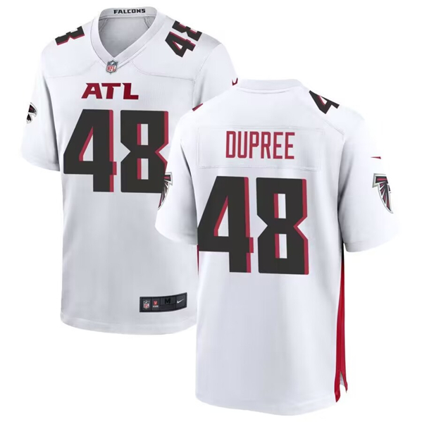 Men's Atlanta Falcons #48 Bud Dupree White Stitched Game Jersey
