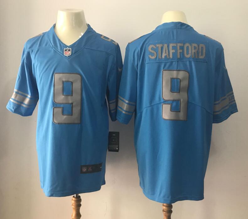 Men's Detroit Lions #9 Matthew Stafford Nike Light Blue 2017 Elite Stitched NFL Jersey