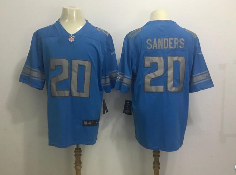 Men's Detroit Lions #20 Barry Sanders Nike Light Blue 2017 Elite Stitched NFL Jersey