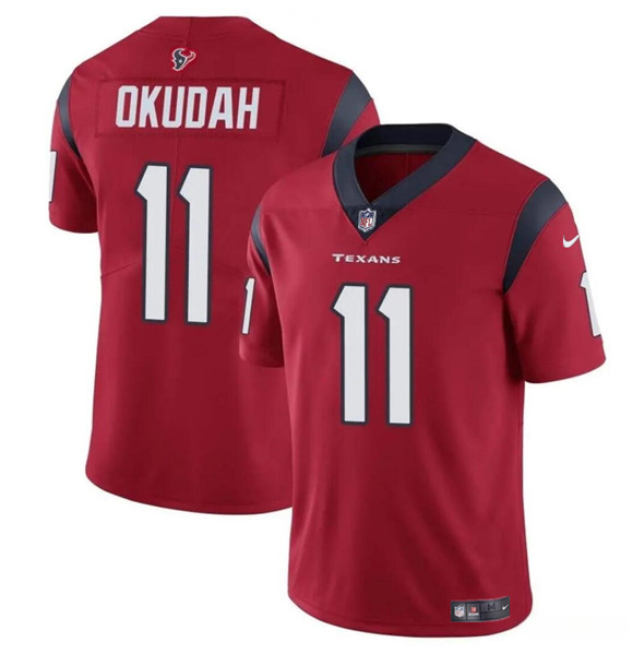 Men's Houston Texans #11 Jeff Okudah Red Vapor Untouchable Football Stitched Jersey