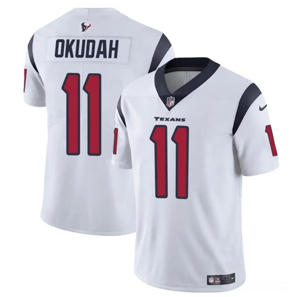 Men's Houston Texans #11 Jeff Okudah White Vapor Untouchable Football Stitched Jersey