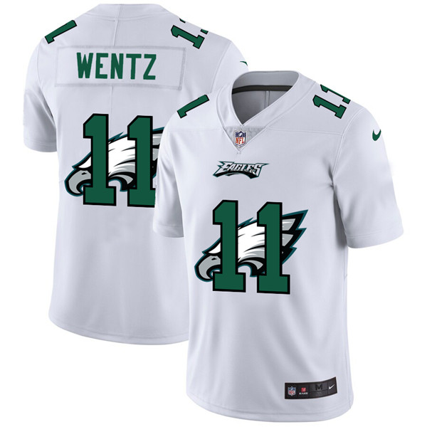 Men's Philadelphia Eagles #11 Carson Wentz White Stitched NFL Jersey