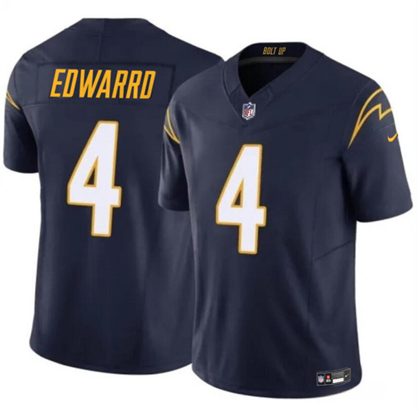 Men's Los Angeles Chargers #4 Gus Edwards Navy 2024 F.U.S.E. Vapor Limited Football Stitched Jersey