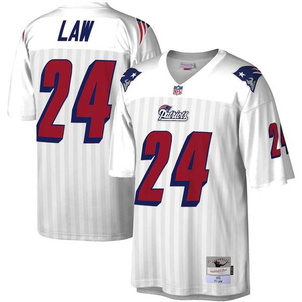 Men's New England Patriots Mitchell & Ness Ty Law White 1995 Legacy Jersey